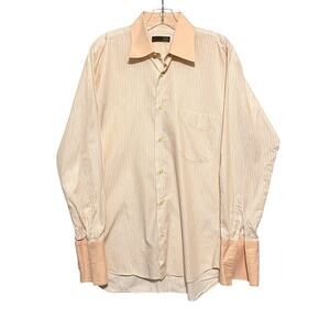 Tiglio Italy Striped French Cuff Button Front Dress Shirt S 34/35 Business Work